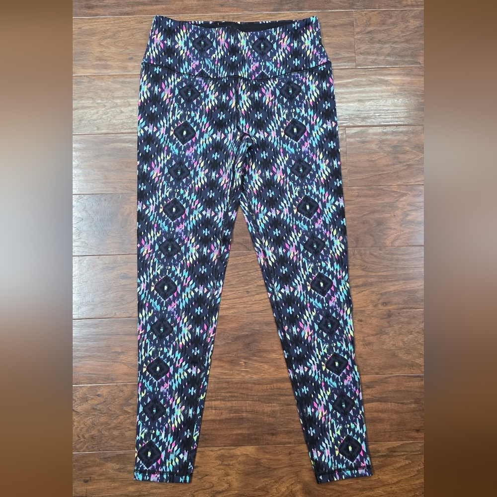 Victoria's Secret Black Leggings with Colorful Accents